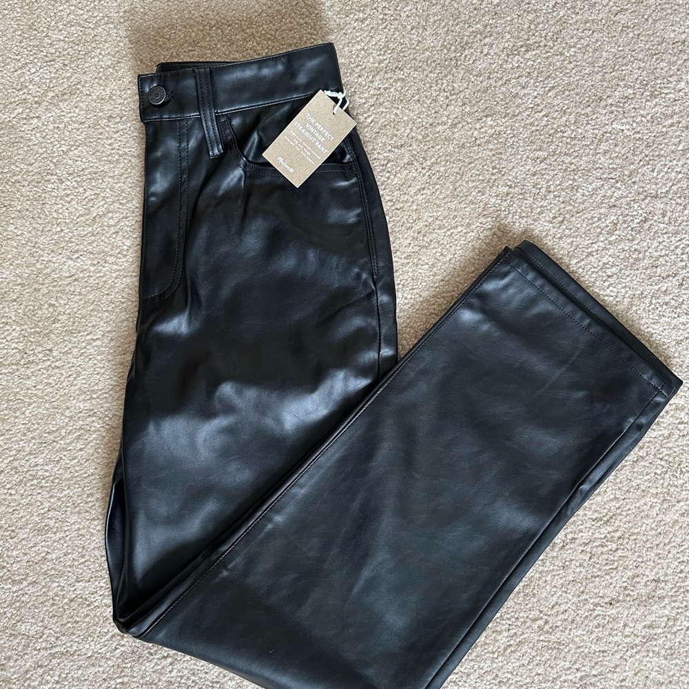 NWT Madewell perfect vintage straight faux leather